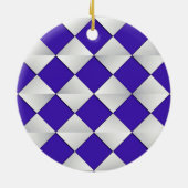 Satin Diamonds uit het midden van de eeuw - kobalt Keramisch Ornament (Achterkant)