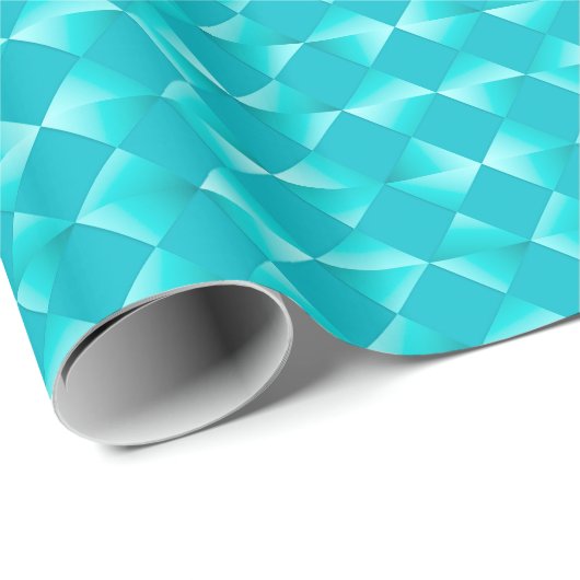Satin Diamonds uit het midden van de eeuw - turquo Cadeaupapier (Rol Hoek)