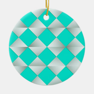 Satin Diamonds uit het midden van de eeuw - zilver Keramisch Ornament