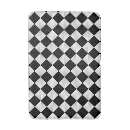 Satin Diamonds uit het midden van de eeuw - zwart- Badmat (Voorkant Verticaal)