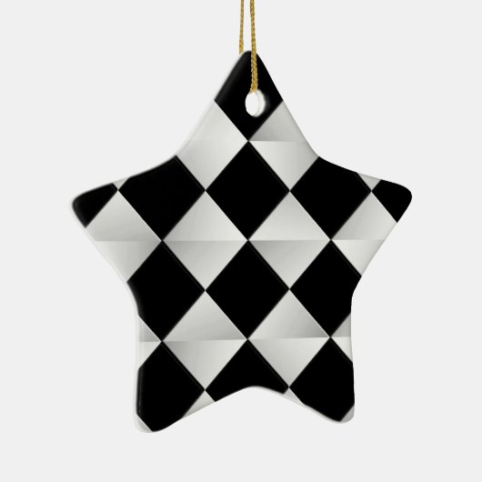 Satin Diamonds uit het midden van de eeuw - zwart- Keramisch Ornament (Rechts)