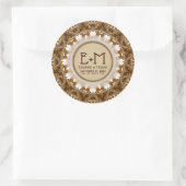 Satin Earth Lace Monogram Ronde Sticker (Tas)