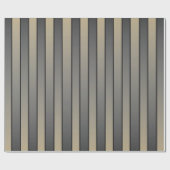 Satin Effect Stripes Pattern Black and Beige Cadeaupapier (Vlak)
