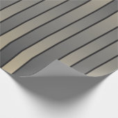 Satin Effect Stripes Pattern Black and Beige Cadeaupapier (Hoek)
