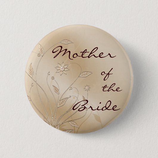 Satin Elegance Moeder van de Bride Ronde Button 5,7 Cm (Voorkant)