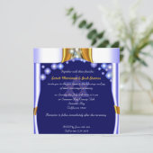 Satin en sterren kraaien joodse bruiloft kaart (Staand voorkant)