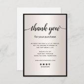 Satin Gold Hartelijk dank voor uw aankoopbriefkaar Notitiekaartje (Voorkant / Achterkant)
