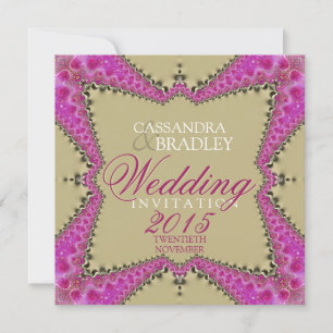Satin Gold & Roze huwelijksuitnodigingen Kaart