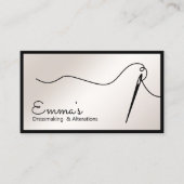 Satin Gold Seedle Needle Thread Seamstress Busi Visitekaartje (Voorkant)