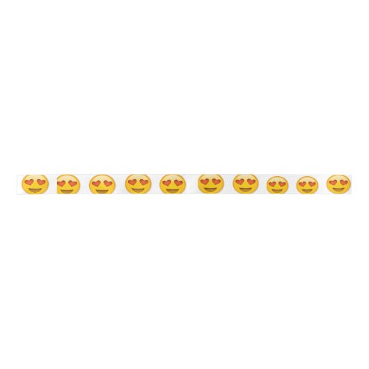 Satin "hartoog" emoji ribbon satijnen lint (Voorkant)