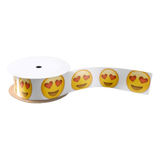 Satin "hartoog" emoji ribbon satijnen lint (Spoel)