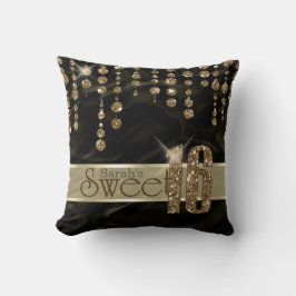 Satin Jewel Sweet Sixteen Black Gold ID260 Kussen