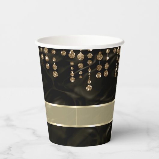 Satin Jewel Sweet Sixteen Black Gold ID260 Papieren Bekers (Achterkant)