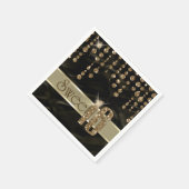 Satin Jewel Sweet Sixteen Black Gold ID260 Servet (Hoek)