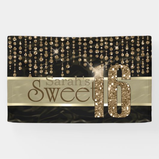 Satin Jewel Sweet Sixteen Black Gold ID260 Spandoek (Horizontaal)