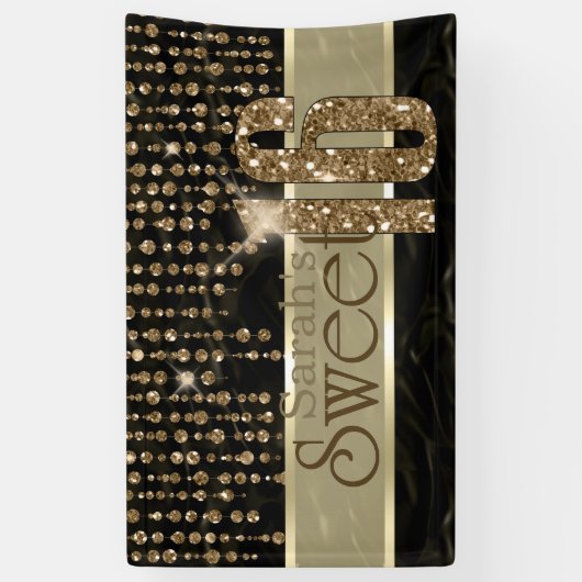 Satin Jewel Sweet Sixteen Black Gold ID260 Spandoek (Verticaal)