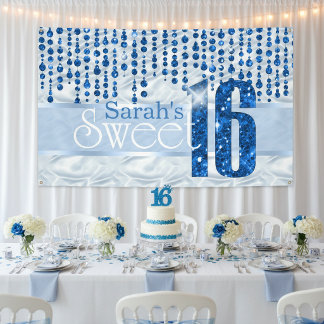 Satin Jewel Sweet Sixteen Blauw ID260 Spandoek