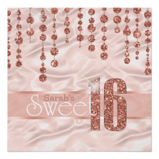 Satin Jewel Sweet Sixteen Roos Gold ID260 Poster