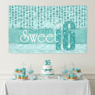 Satin Jewel Sweet Sixteen Teal ID260 Spandoek