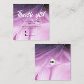 satin lavender roze glitter dank je creditcard vierkante visitekaartje (Voorkant / Achterkant)