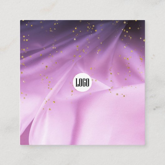 satin lavender roze glitter dank je creditcard vierkante visitekaartje (Achterkant)