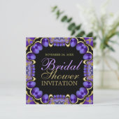 Satin Love Goud Paarse Vrijgezellenfeest Kaart (Staand voorkant)