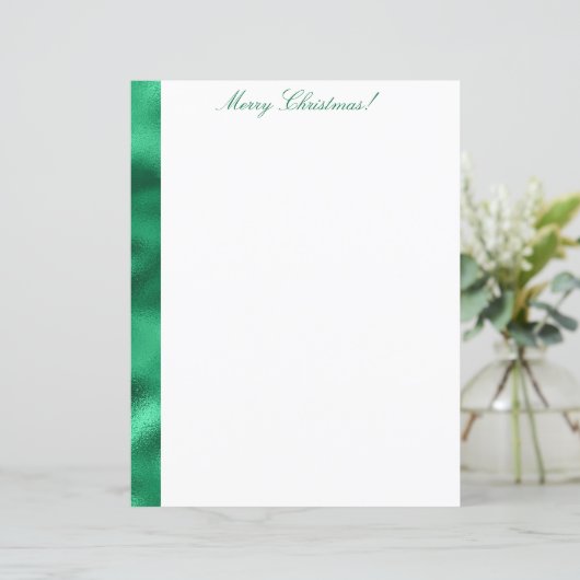 Satin Metallic Briefpapier met prettige kerst (Staand voorkant)