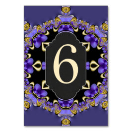 Satin Paars Gold Gothica Tabel Nummer Kaart