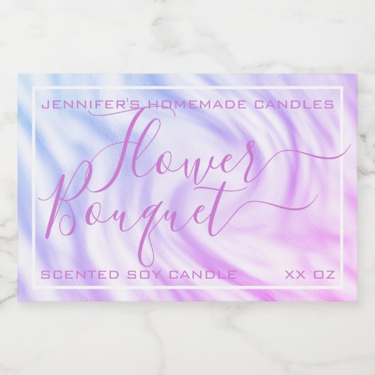 Satin Paarse Ombre Calligrafie Tekstteken Illustra Voedselcontainer Etiket (Enkel label)