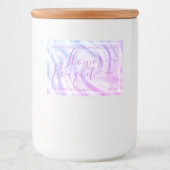Satin Paarse Ombre Calligrafie Tekstteken Illustra Voedselcontainer Etiket (Voorkant)