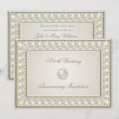 Satin Parel 30ste Huwelijksjubileum 5x7 Uitnodigin Kaart (Voorkant / Achterkant)