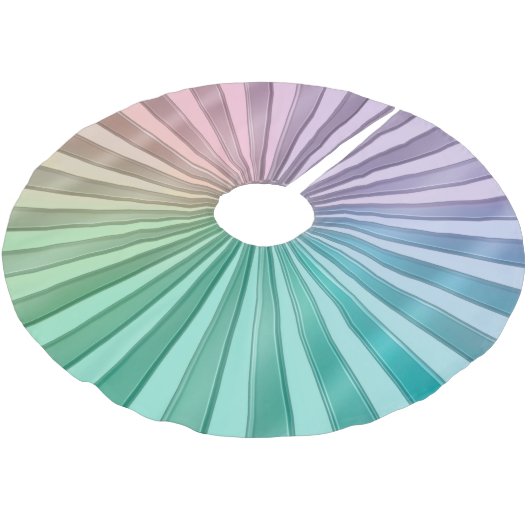 Satin Pastel Rainbow Pattern Tree Skirt Kerstboom Rok (Gekanteld)