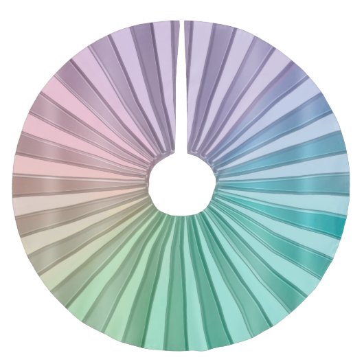 Satin Pastel Rainbow Pattern Tree Skirt Kerstboom Rok (Voorkant)