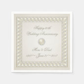 Satin Pearl 30th Wedding Jubileum Paper Napkin Servet (Voorkant)