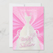 Satin Pink Religious Bridal Shower Invitations Kaart (Voorkant)
