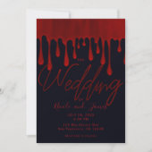 Satin Red druist in tegen het bloed Halloween Wedd Kaart (Voorkant)