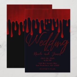 Satin Red druist in tegen het bloed Halloween Wedd Kaart