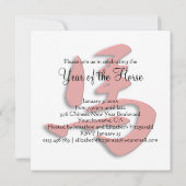 Satin Red  jaar van het Paard Nieuwjaar Kaart (Achterkant)