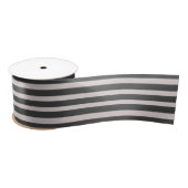 Satin Ribbon 3-inch breedbeeld Gray & White Stripe Satijnen Lint (Spoel)