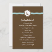 Satin Ribbon Baby shower Invitation - in Blue Kaart (Voorkant)