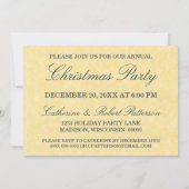 Satin Ribbon & Bow Holiday Party Invite, Blue Kaart (Achterkant)