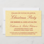 Satin Ribbon & Bow Holiday Party Invite, Red Kaart (Achterkant)