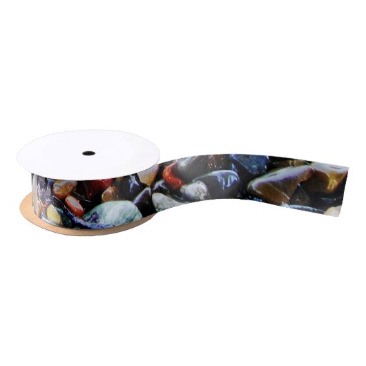 Satin Ribbon kleurrijke stenen Satijnen Lint (Spoel)