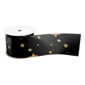 Satin ribbon met gouden sterren satijnen lint (Spoel)