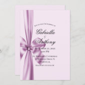 Satin Ribbon Paars Lavender Weddenschap Kaart (Voorkant / Achterkant)