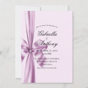 Satin Ribbon Paars Lavender Weddenschap Kaart