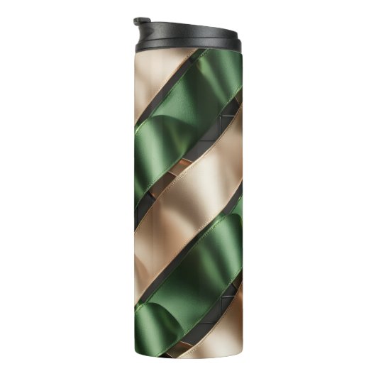 Satin Ribbon Pattern – Elegant Soft Fabric Loop  Thermosbeker (Geroteerd rechts)