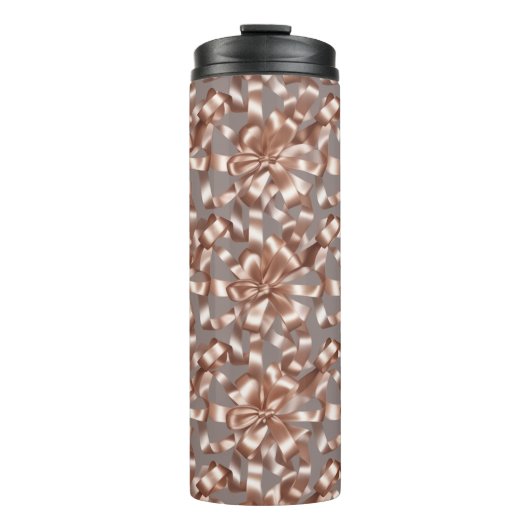 Satin Ribbon Pattern – Elegant Soft Fabric Loop  Thermosbeker (Voorkant)