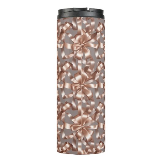 Satin Ribbon Pattern – Elegant Soft Fabric Loop Thermosbeker (Achterkant)