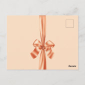Satin Ribbon Peach Weddenschap Briefkaart (Achterkant)